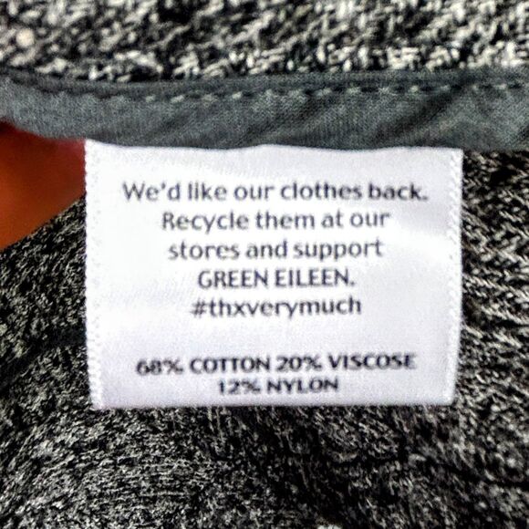 Eileen Fisher Waterfall Cardigan Knit Open Front Drape Jacket HerIngbone Gray XL - Picture 11 of 12